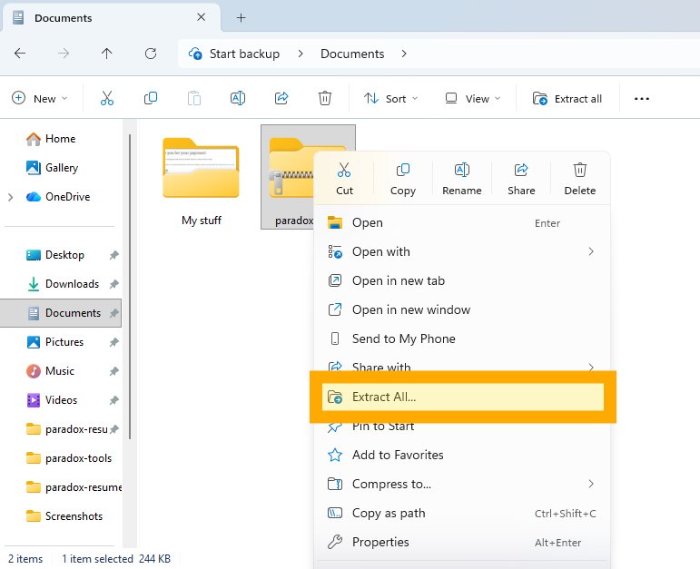 Right click Extract All